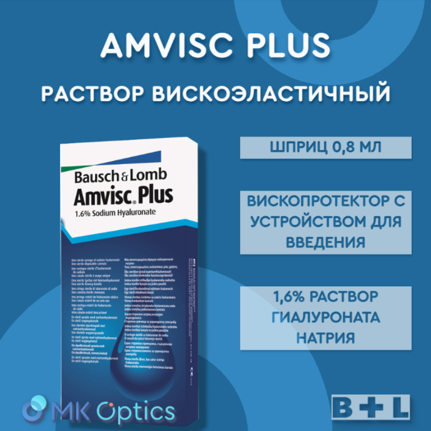 Amvisc Plus раствор вискоэластичный шприц 0,8 мл
