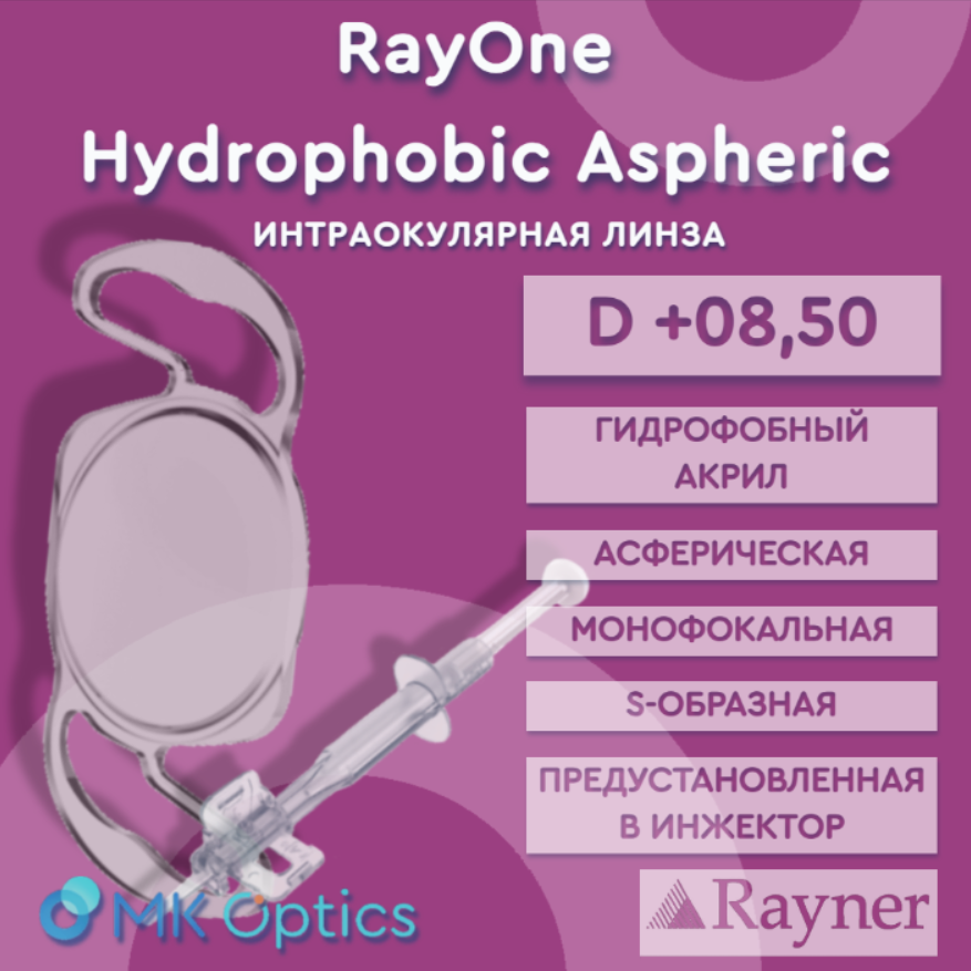 RayOne Hydrophobic Aspheric D +08,50