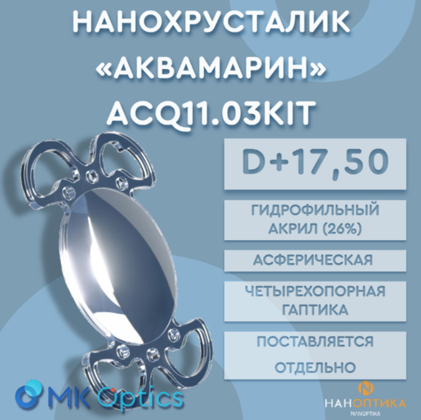 Линза интраокулярная Аквамарин KIT D +17,50