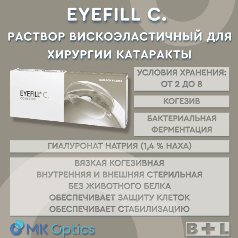 Eyefill С. раствор вискоэластичный шприц 1,0 мл