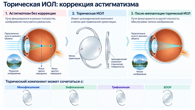 Торическая ИОЛ для коррекции астигматизма Торическая ИОЛ для коррекции астигматизма